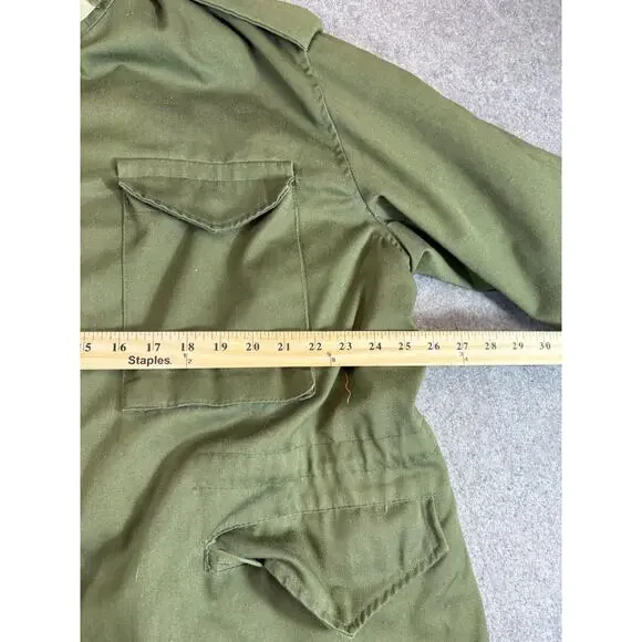 Vintage 80s US Army Military Field Jacket Mens XL Green Cold Weather Coat Combat - Picture 5 of 9